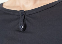 Load image into Gallery viewer, Cotton Henley in Blue Grey